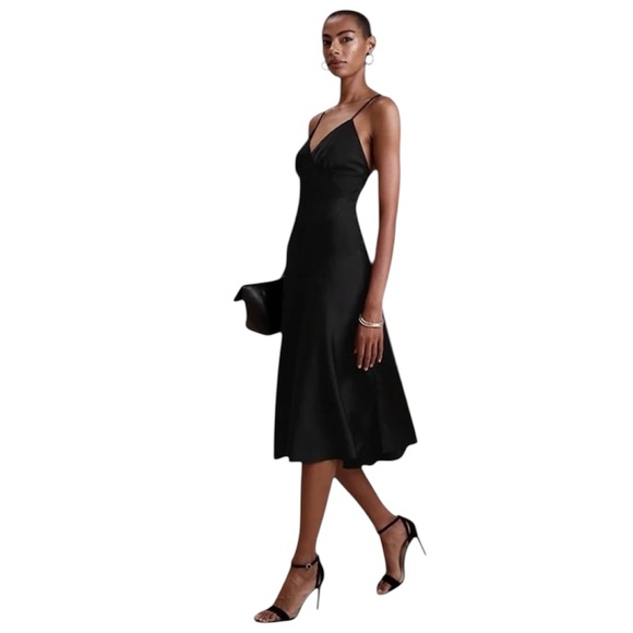 asymmetrical seam midi slip dress ZARA NWT WOMAN ASYMMETRICAL SLIP MIDI DRESS TAUPE BROWN | 3265/332